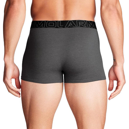 Under Armour Men's 3-Pack Performance Cotton Boxer Brief, 3" Inseam, All-Day Comfort & Ultra-Soft, Castlerock Heather - Core, XL