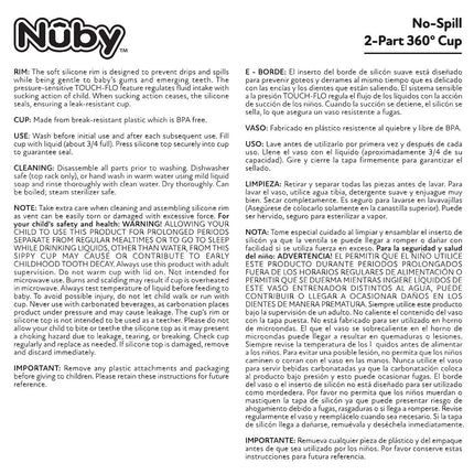 NUBY 360 Edge 2 Stage Drinking Rim Cup with Removable Handles & hygienic Cover: 8 Oz/ 240 Ml, 12M+, Dolphins, Aqua