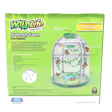 Uncle Milton Butterfly Farm Live Habitat - Observe Butterfly Lifecycle in Garden – Includes Voucher to Redeem for Caterpillars