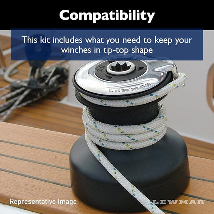 Lewmar Standard Small Pawls & Springs Kit – for Routine Maintenance and Winch Sizes 6"- 48", Includes 10 Pawl Springs, Gear Grease (100 g), HD22 Winch Oil (55 ml), Grease Brush and Manual
