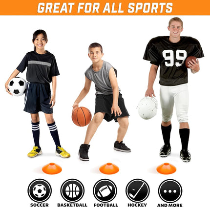 GoSports Sports Training Cone 20 Pack with Tote Bag