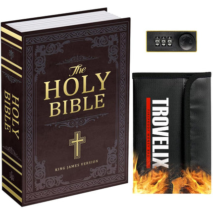 Book Safe with Combination Lock, Hidden Safe (9.5 