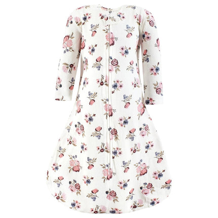 Saco de dormir térmico de manga larga para bebé unisex Hudson Baby, paquete de 2, estampado floral rosa polvoriento, 6-12 meses, estampado floral rosa polvoriento, 6-12 meses