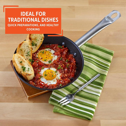 IMUSA USA 9.5" Light Cast Iron Pre-Seasoned Non-Stick Saute Pan with Stainless Steel Handles, Black, Inch