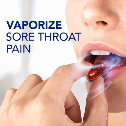 Vicks VapoCool Pastillas para dolor de garganta severo medicadas, Mentol de máxima potencia, Alivia el dolor de garganta, Sabor cereza, 45 unidades