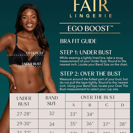 Vanity Fair Women's Ego Boost Add Push Up Bra (+1 Cup Size), Underwire - Wild Berry Jacquard, 34C