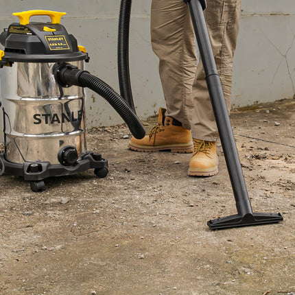 Stanley Wet/Dry Hanging Vacuum, 4.5 Gallon, 4 Horsepower, Stainless Steel Tank