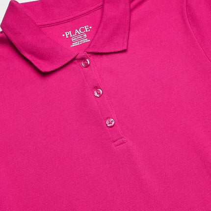 The Children's Place Girls Short Sleeve Picque Polo Dress, Aurora Pink, 10-12 Years