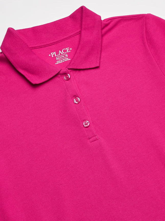 The Children's Place Girls Short Sleeve Picque Polo Dress, Aurora Pink, X-Small