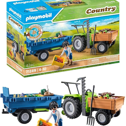 Playmobil Country 71249 Harvester Tractor with Tra