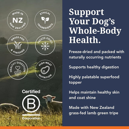 K9 Natural Lamb Green Tripe Freeze-Dried Dog Food Booster, Grain-Free, 200g