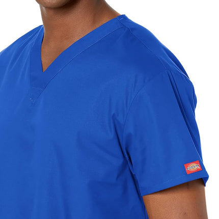 Dickies Women's EDS Signature Scrubs 86706 Missy Fit V-Neck Top Medical Shirt, Royal, L