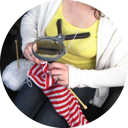 Carson LED Lighted Hands-Free or Handheld Split Handle 2x Magnifier with 3.5x Spot Lens