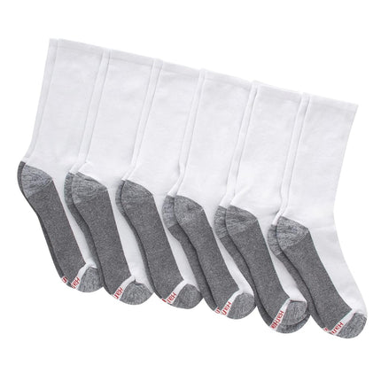 Hanes Men's Big & Tall Comfort Top Crew Socks (6 Pair Pack), White