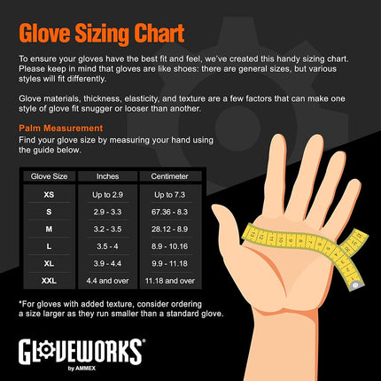 AMMEX Gwon Gloveworks Orange Nitrile Glove, Latex Free, Disposable, Powder Free, Large (Box of 100)