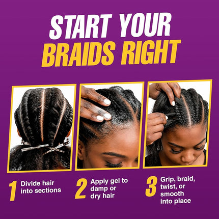 EBIN NEW YORK Braid Formula Conditioning Gel, Medium Hold, 11oz | Great for Braiding, Twisting, Edges, No Residue, No Flaking, Strong Hold, High Shine, Smoothing with Clean & Aloe Vera Scent