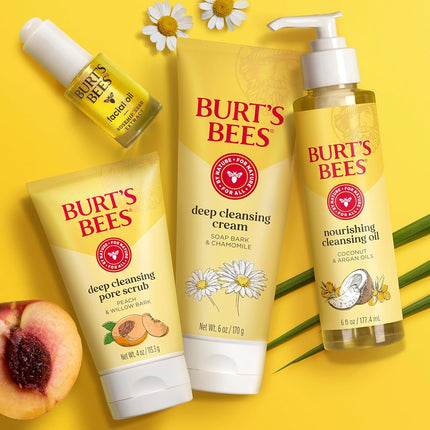 Burt's Bees Soap Bark and Chamomile Deep Cleansing Cream, 6 Ounces (Pack of 3)