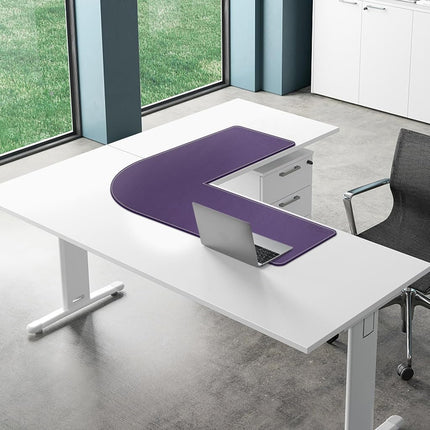 Mydours L-Shape Desk Pad, (95+95) x33cm Large PU Leather Corner Desk Mat Blotter, XXL Large Waterproof Gaming Mouse Pad, Desktop Protector for Computer Keyboard Home Office (Purple)