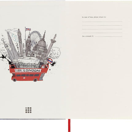 Moleskine I Am London Ruled Notebook, Hard Cover and Elastic Closure, London Theme, Large, 13 x 21 cm