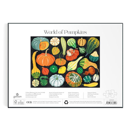 Galison World Of Pumpkins – 1000 Piece Jigsaw Puzzle Featuring Beautiful Painted Artwork Of A Pumpkin And Gourd Collection