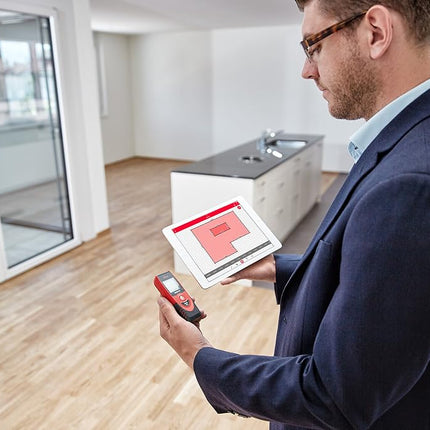 Télémètre laser Leica DISTO D1 36,5 m avec Bluetooth 4.0, noir/rouge