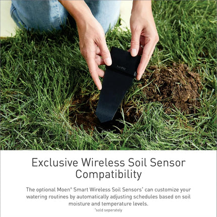 Contrôleur intelligent d'arrosage 16 zones Moen, système d'irrigation intelligent connectable Wi-Fi avec minuterie d'eau automatique, WICNT016G1USA