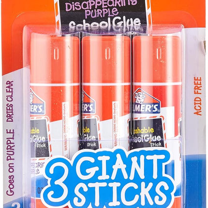 Elmer's Disappearing Purple School Glue Sticks, Washable, 22 Grams, 18 Sticks Total (Packaging May Vary)