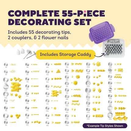 Wilton Master Cake Decorating Piping Tips Set, 55 Pieces