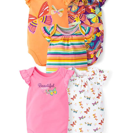 The Children's Place Baby Girls' Mini Bodysuit, Flamingo 5-pack, 12-18 Months