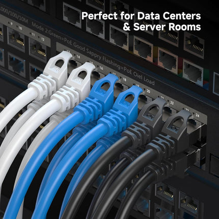 Cable Matters Snagless Shielded Cat6A Ethernet Cable 50 ft (SSTP, SFTP Shielded Ethernet Cable, Shielded Cat6 Cable, Cat 6 Shielded Network Cable) in Blue