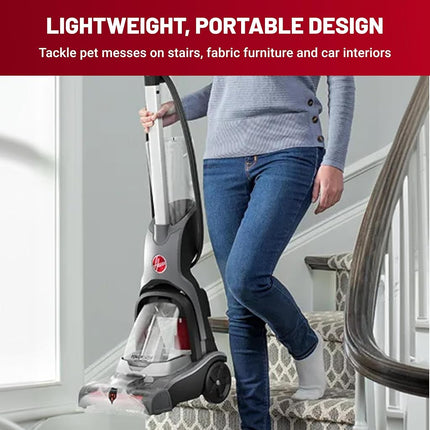 Hoover PowerDash Compact Carpet Cleaner, Powerful Pet Stain and Odour Remover, Upright Carpet Washer for Small Spaces, Hallways and Corridors, Lightweight, Quick Dry