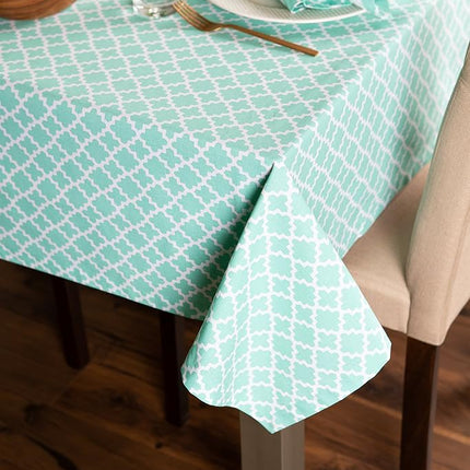 DII Lattice Tabletop Collection, Tablecloth, 60x104, Aqua