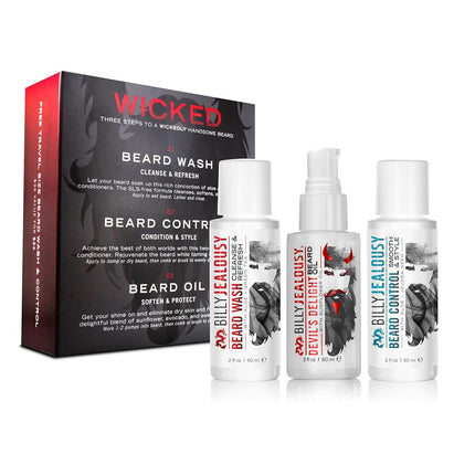 Billy Jealousy Wicked Beard Trio Kit Men 3 Pc
