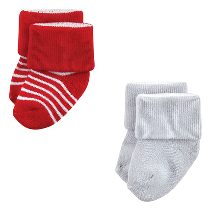 Luvable Friends Unisex Baby Newborn and Baby Terry Socks, Red Navy Sneakers 12-pack, 6-12 Months