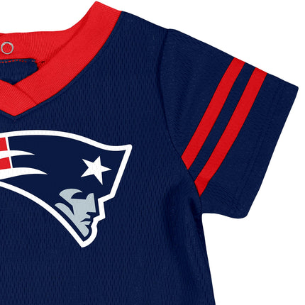 NFL New England Patriots Girls 2018Dazzle Dress & Panty, Blue, 0-3 Months