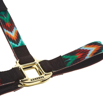 Weaver Leather Chevron Adjustable Nylon Horse Nylon Horse Halter, Average, Black/Multi