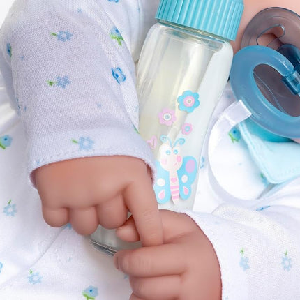 JC TOYS - 51 cm La Baby Doll Has Soft and Washable Body, Magic Bottle and Pacifier, Blue, Designed in Spain, +2 years old