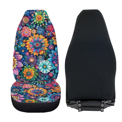 TOADDMOS Car Seat Covers Universal Fit Most Vehicles Boho Floral Blossoms 2 Packs Automotive Interior Accessories Fits Most Cars, Sedans, Vans, Trucks