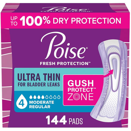 Poise Ultra Thin Incontinence Pads for Women, Mode
