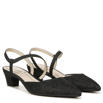 LifeStride Women's, Minimalist Pump, Black Sparkle, 8.5