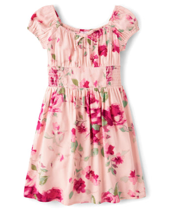 The Children's Place Girls' Short Sleeve Smocked S
