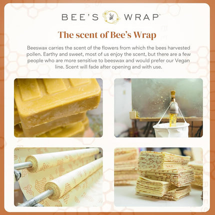 Bee's Wrap - XXL Roll 14" x 52"- Made in The USA with Certified Organic Cotton - Plastic and Silicone Free - Reusable Eco-Friendly Beeswax Food Wrap - Honeycomb Print