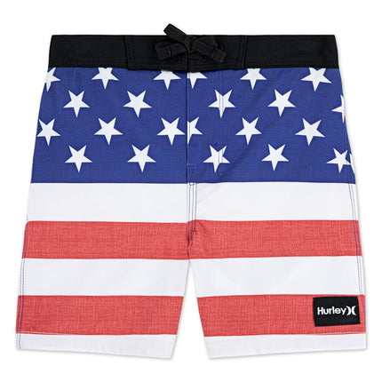 Bermudas para niño Hurley, diseño de la bandera de EE. UU., talla 3T