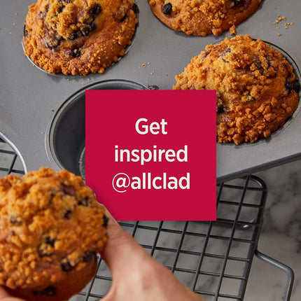 All-Clad Pro-Release Nonstick Bakeware Muffin Pan, 12 Cup, Gray