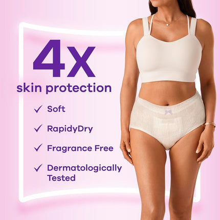 Always Discreet Sensitive, Culottes d'incontinence et de maternité pour femmes, Protection maximale Plus, Taille L, 24 unités