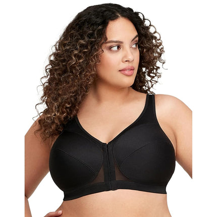 Glamorise MagicLift Front-Closure Posture Back Wirefree Bra 1265 (Women's & Women's Plus) Black