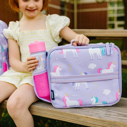 Wildkin Kids ECO rPET Lonchera Aislante – Mantiene la Comida Caliente o Fría, Forro Fácil de Limpiar, Bolsillos de Malla y Sin BPA – Niños y Niñas, Ideal para la Escuela, Viajes y Guarderías – Unicornio