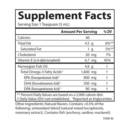 Carlson - The Very Finest Fish Oil, 1600 mg Omega-3s, Norwegian Fish Oil, Wild-Caught, Sustainably Sourced Fish Oil Liquid, Lemon, 16.9 Fl Oz