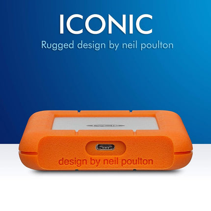 LaCie Rugged USB-C 5 TB, resistente a golpes, disco duro externo portátil USB-C de 2,5 pulgadas, para Mac y Windows, recuperación de datos Rescue incluida