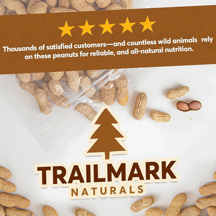 TRAILMARK NATURALS - 2 Packs of 5lb Bags (10lb Total) - Raw Squirrel Peanuts Raw in Shell Peanuts for Birds and Wildlife - Squirrel Feed, Wild Bird Seeds - Grown
